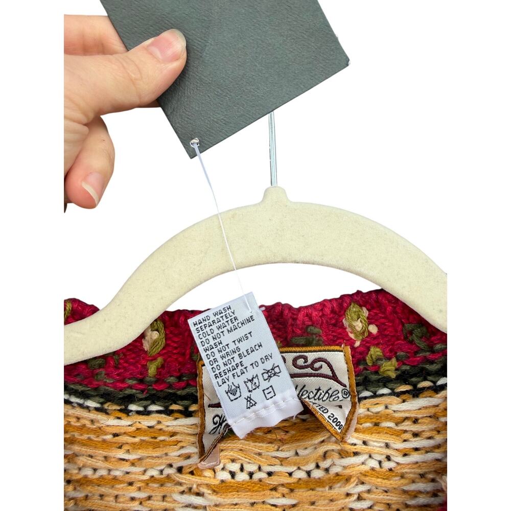 NWT Vintage Heirloom Collectibles Cottagecore Patchwork Knit Cardigan Sweater M - Picture 5 of 7